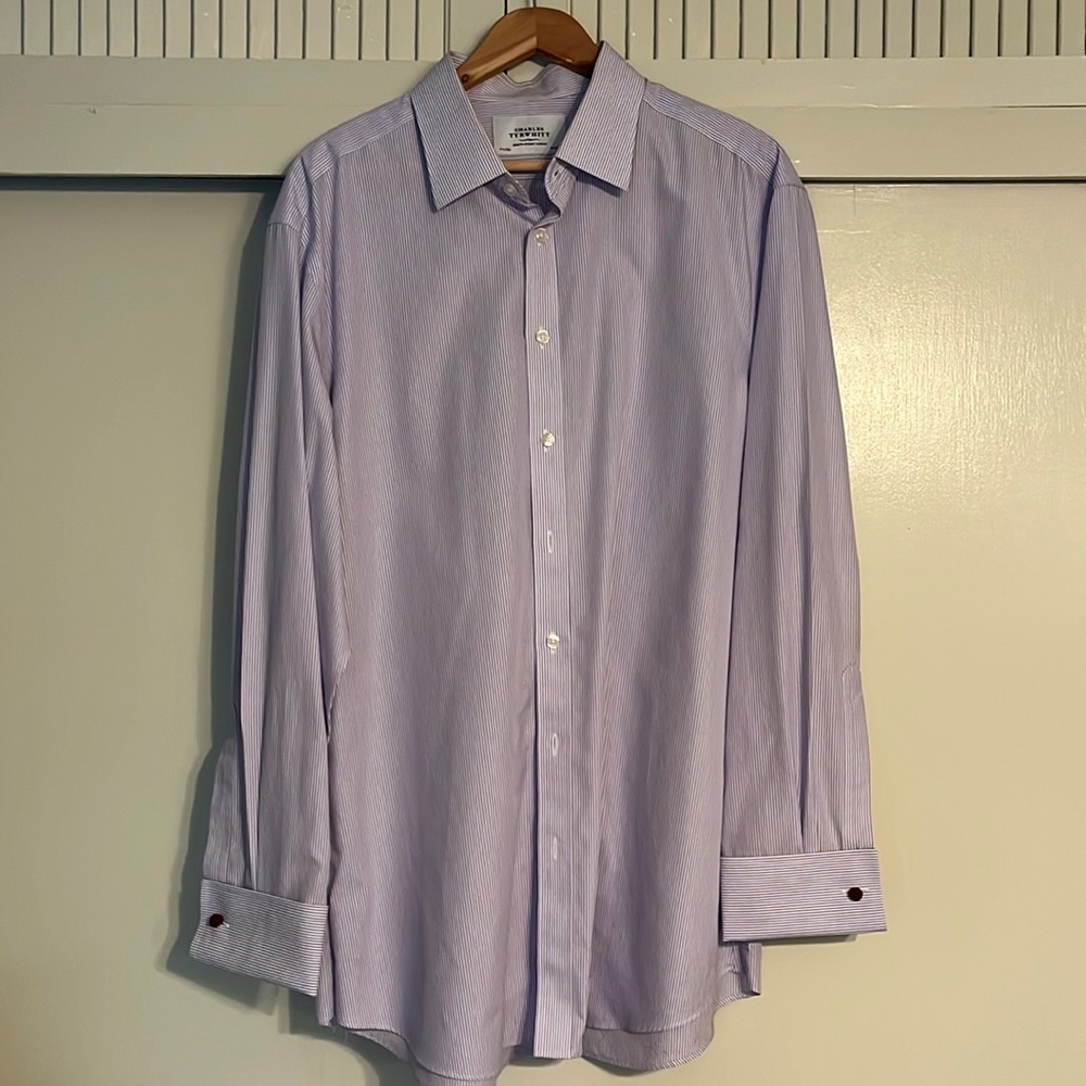 Purple Bengal Stripe Dress Shirt with French Cuffs